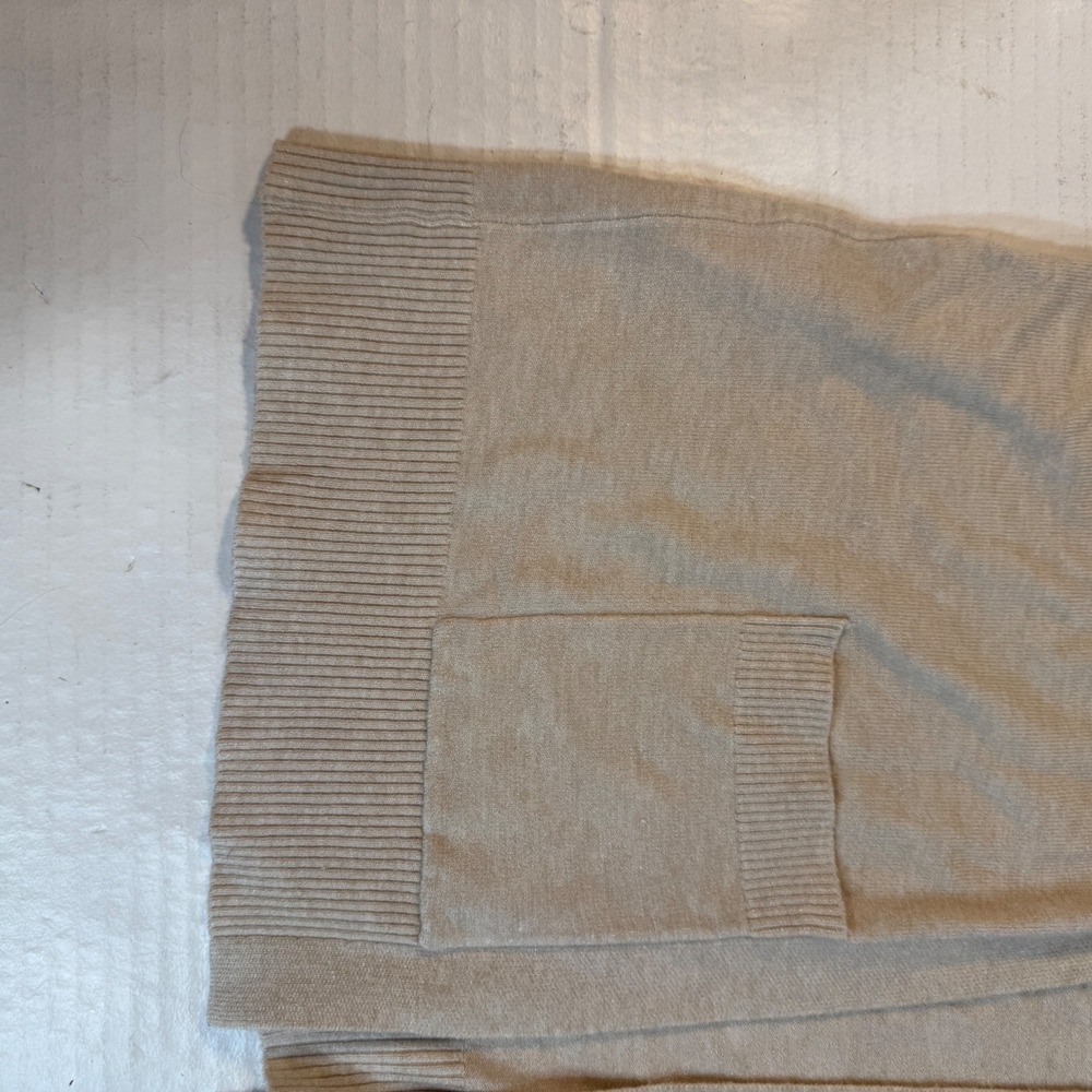 Sioni Womens Cardigan sz M Open Front Pockets Beige Scarf Styling Options light - Picture 14 of 16